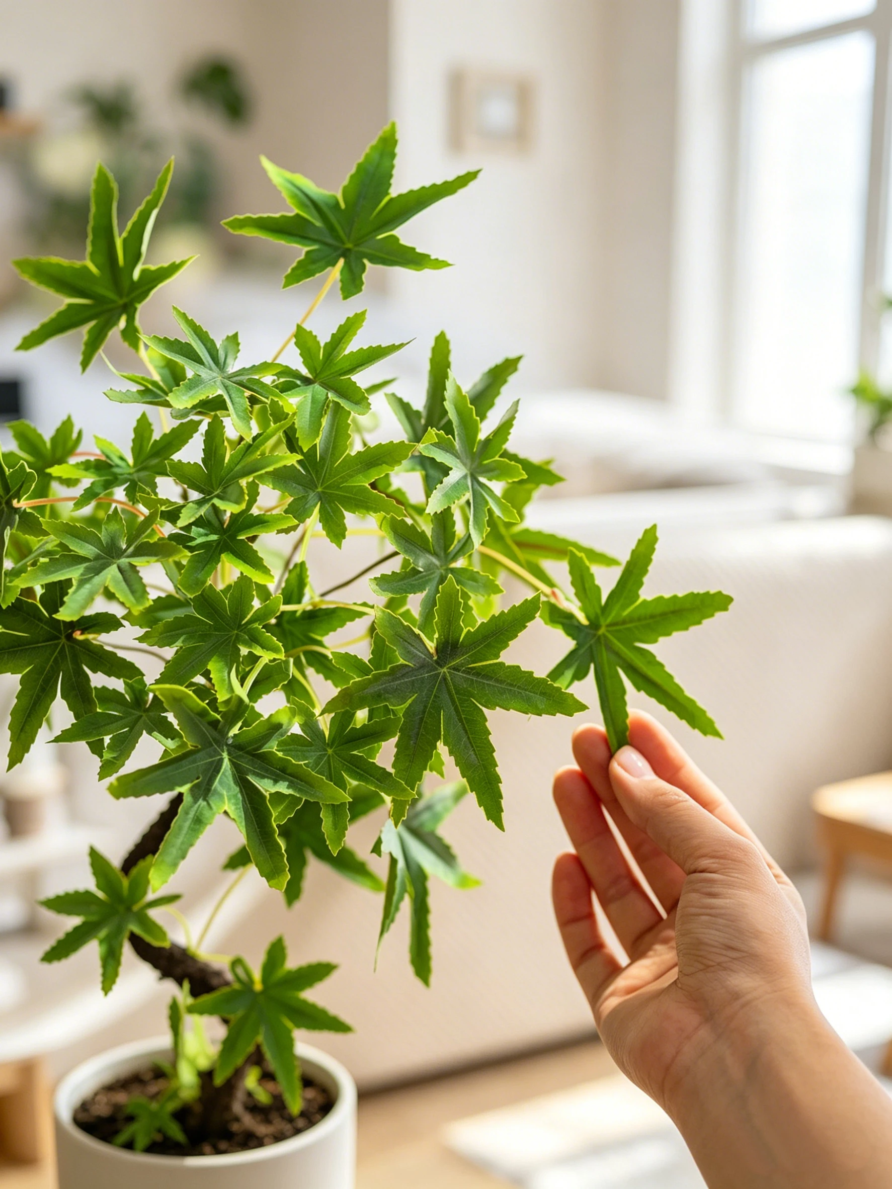高級感あるフェイクグリーンミニ植物：ウッドデッキやリビングに適したシンプルインテリア装飾