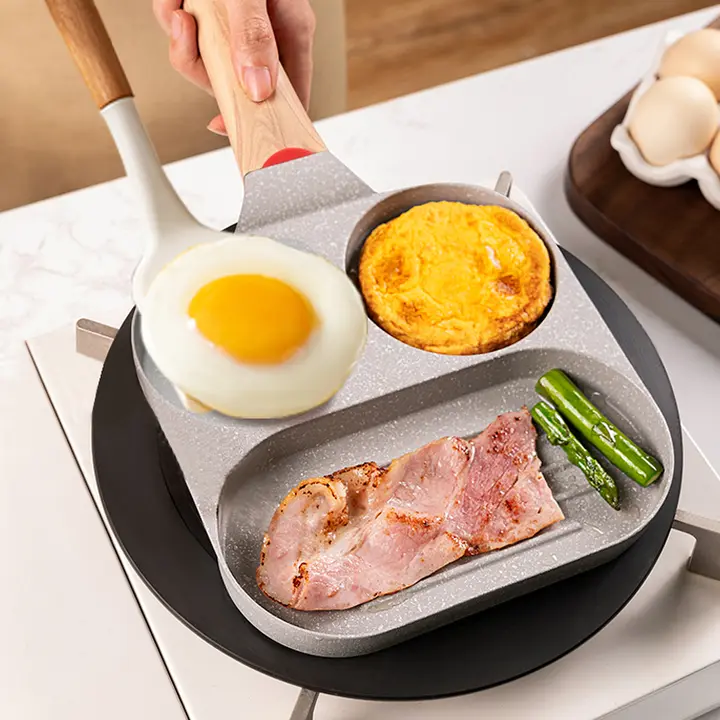 ASD 三合一エッグハンバーガープレート【家庭用・ノンスティック・四穴型・朝食用】