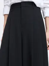 ウール混合の広がりシルエットスラックス【春用・女性用】（セットアップ対応）
