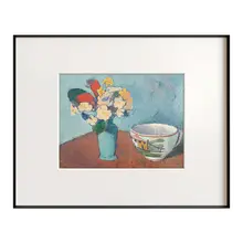 フランス風アートレストラン壁面装飾画【北欧スタイル・静物画・フルーツと花瓶】