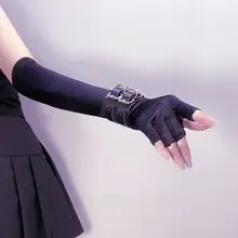 ロリータ風 パンクゴスロリ 半指ロンググローブ【女性用・パフォーマンス用・クール】