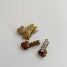 レトロ風ハートデザインヘアクリップ【サイドバング用・極上の柔らかさ】