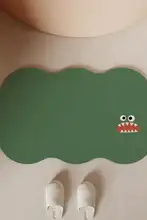 珪藻土バスマット トイレマット 吸水 速乾 滑り止め 変形 キャラクター柄 家庭用 お風呂 トイレ
