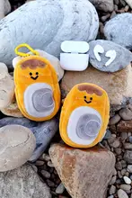 ユニークな象抜蛤毛糸製ヘッドフォンケース付きキーホルダー【愉快な海鮮デザイン・ストラップ付き】