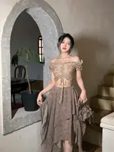 泡袖トップスとブラレット・ウエストゴムの傘スカート【二色展開・カジュアルファッシ ョン】（セットアップ対応）