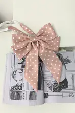 アイスクリームとクジラの可愛いドットダブルリボンネックレス【学生向け・プレッピー風】