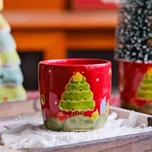 マグカップ セラミック 手びねり おしゃれ かわいい クリスマス コーヒーカップ