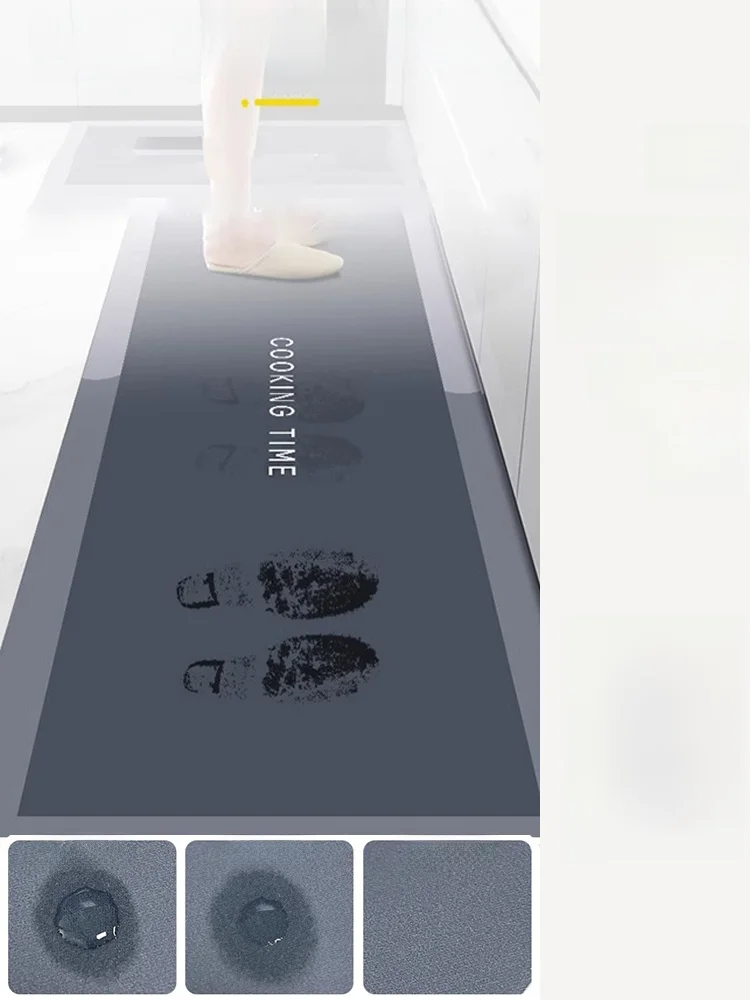 キッチンマット L型：吸水性と滑り止めが実証された実用性の設計