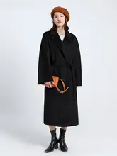 水波纹デザインのリバーシブルカシミヤコート【ウィメンズ】