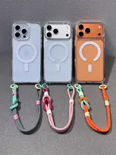透明マグネットワイヤレス充電対応 ウェアラブル携帯ストラップ【iPhone対応・柔軟な保護ケース】