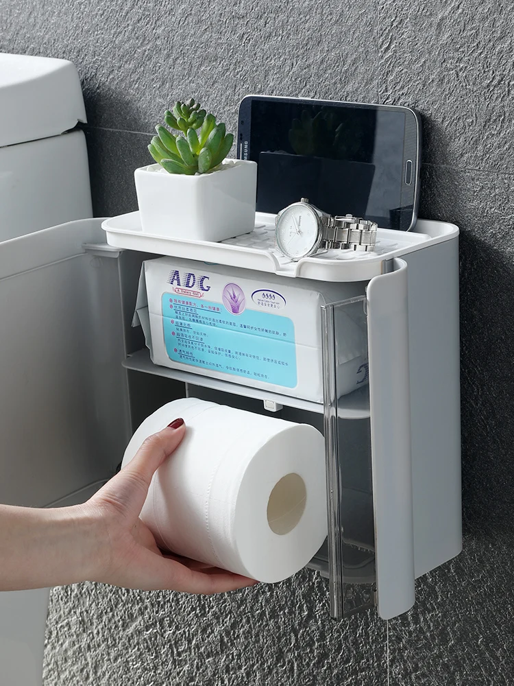 穴あけ不要のトイレットペーパー収納ボックス：上部収納の衛生的かつ便利な解決 策