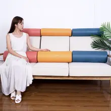 リビング用 円柱型ソファ用クッション【背当て・腰サポート・抱き枕・脚用パッド付き】