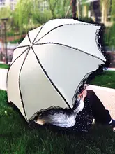 レースデザインの折りたたみ傘【UVカット・晴雨兼用・学生向け】