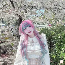 春季新作レースデザインのロリータ風ニットシャツ【ドロップ型・ベルト付き】