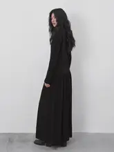 黒のニットカーディガン【レイヤード風・体型カバー・秋用】（セットアップ対応）