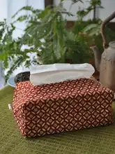 デザインが美しい布製ティッシュケース【アンティーク風・ゴールドプリント】