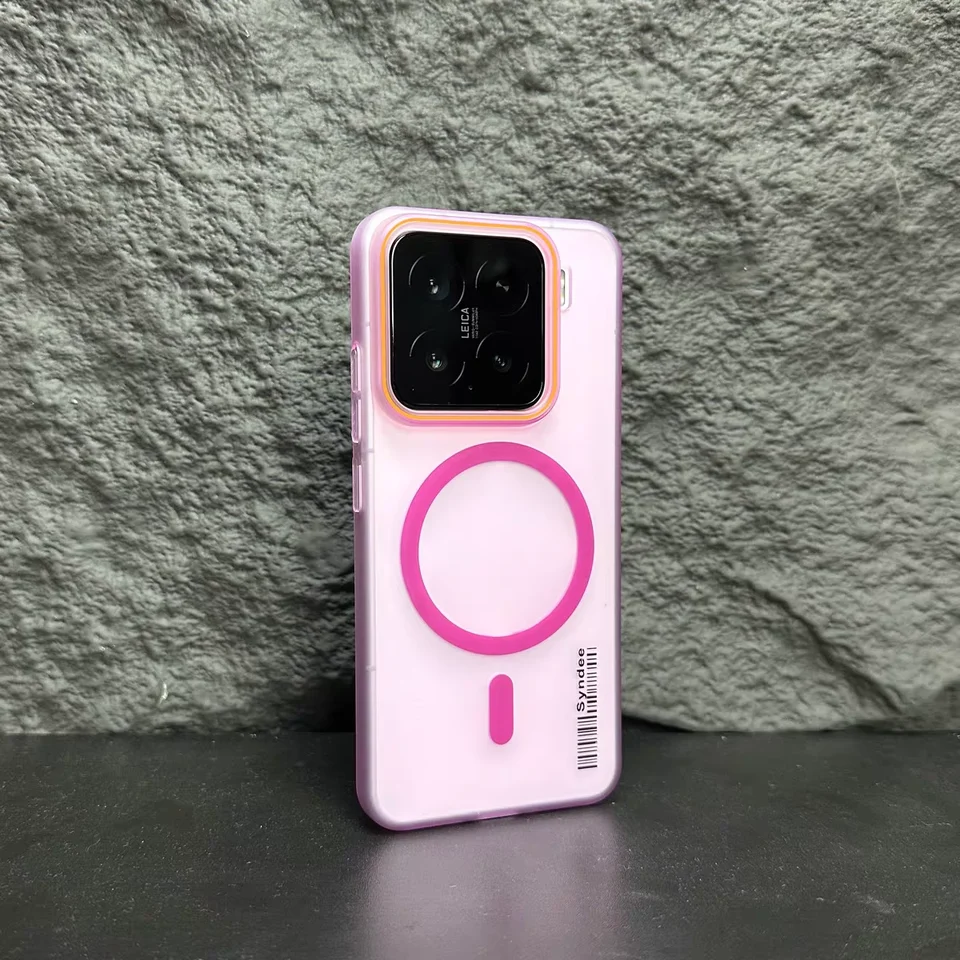   高級感あるマットなチタングレーのMagsafe対応スマートフォンケース【適用機種：小米15・小米14pro・小米13・紅米K80・小米15Pro・アクリル製・半透明】
