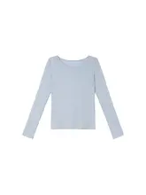 シンプルなデザインのラウンドネック長袖Tシャツ【アメリカンスタイル・女性用・夏向け・ゆったりシルエット】