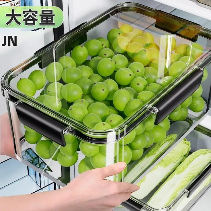 食品用大容量密封冷蔵庫整理ボックス【フルーツ保存・キムチ用】
