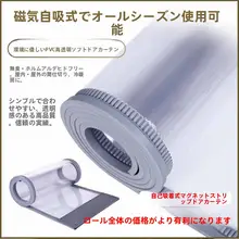 家用エアコン用マグネット付きドアカーテン【透明PVC製・防風・穴あけ不要】