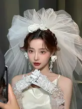 ふんわりチュールのウエディングベール【花嫁用・ヘアアクセサリー・結婚式用】