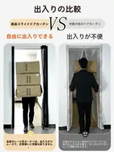 滑軌式の隔断用カーテン【穴あけ不要・強力マグネット付き・防虫効果】
