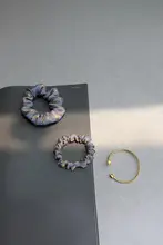 シルクリネン製 高級ヘアゴム【丸い形・お洒落なヘアアクセサリー】