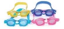 可愛いイルカデザインの防水防曇子供用スイミングゴーグル【男女兼用・大フレーム・耳栓付き】
