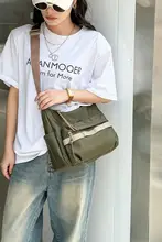 防水のオックスフォード布と本革の旅行用大容量ショルダーバッグ