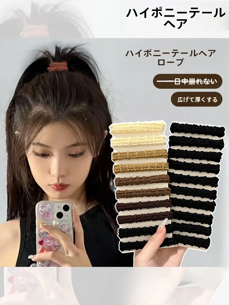 カラー太めポニーテール用ヘアゴム：高弾力素材で長持ちする秋冬スタイルの実用性