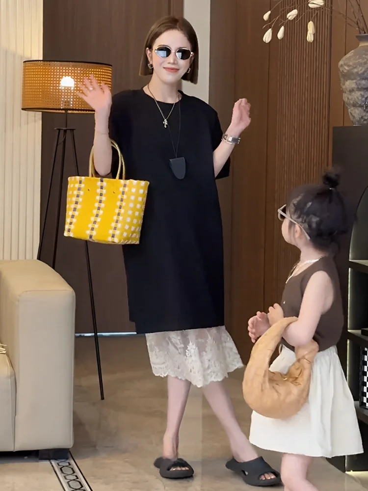 20代後半ママ向けの夏用レーススカート付きTシャツ：ゆったりとした中長丈セットアップの選び方