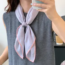 春夏用 薄手の小方巾【首に巻いておしゃれ・高級感のあるデザイン】