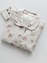 パジャマ トップス ルームウェア レディース キャラクター柄 綿100% ガーゼ 薄手 春夏 ショートパンツ ロングパンツ