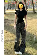 アメリカンレトロ迷彩マイクロフレア カーゴパンツ
