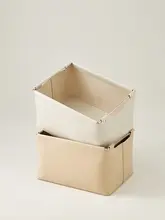 高級レザー製収納バスケット【マスク・化粧品・スナック用・デスク用】
