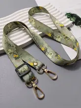 レトロな国風デザインのスマホ用ワイドストラップ【キャンバス素材・斜め掛け・小蜜蜂チャーム付き】