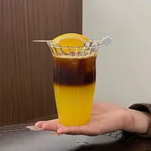 広口ガラスコップ【ドリップコーヒー・ストライプデザイン・アイスラテ用】