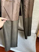クラシックなデザイン！ヴィンテージ風ウール製秋冬用男女兼用ハイウエストワイドパンツ