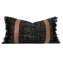 現代風の中華スタイル抱き枕【デザイナー製・長形・黒橙色・ソファ用】