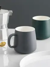 シンプルなセラミック製マグカップ（スプーン・フタ付き）【コーヒー・ミルク・朝食用・オフィス・家庭用】