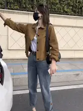 女性用 春秋用 デニムジャケット【ショート丈・カジュアルデザイン・小柄向け】