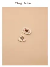 かわいい布製花飾りのベビー用ヘアクリップ【髪の毛を傷めない・子供用】