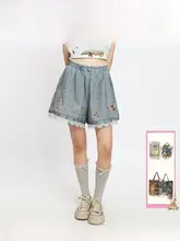 レトロなピクニックスタイルの五分丈ショートパンツ【夏用・高身長効果・脚長デザイン】（セットアップ対応）