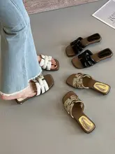 女性用夏用 越境デザイン 編み込みヒールサンダル【レトロスタイル・フレンチテイスト】