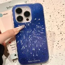 青い花火の城をモチーフにしたiPhoneケース【全機種対応・衝撃吸収】