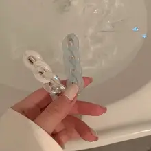 ヘアクリップ ケーブル編み ひんやり サイド うなじ 夏 ガーリー ヘアアクセサリー