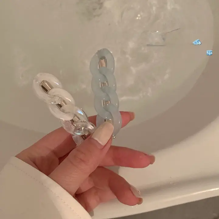 ヘアクリップ ケーブル編み ひんやり サイド うなじ 夏 ガーリー ヘアアクセサリー