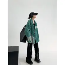 秋用アメリカンヴィンテージデザインカップルジャケット【ルーズフィット・ダメージ加工・デニム】