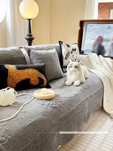 復古風シェニールソファクッションカバー【バラ模様・シーズンレス対応】