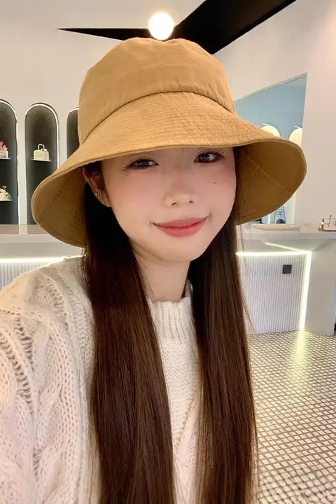 トレンディなフェイスカバー付きレディースバケットハット【レトロデザイン・フィッシャーマンハット】（セットアップ対応）